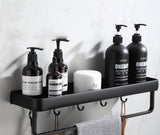 Aluminium Bathroom Shelf - Black - Housdecor