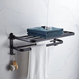 Matte Black Aluminium Towel Rack 50CM - Housdecor