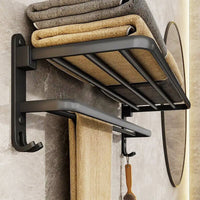 Matte Black Aluminium Towel Rack 50CM - Housdecor