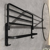 Matte Black Aluminium Towel Rack 50CM - Housdecor