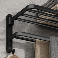 Matte Black Aluminium Towel Rack 50CM - Housdecor