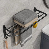 Matte Black Aluminium Towel Rack 50CM - Housdecor