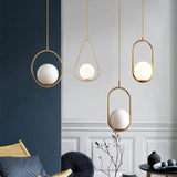 Modern LED Round Glass Ball Hanging Pendant Light - Housdecor Light Fixture