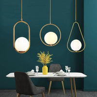 Modern LED Round Glass Ball Hanging Pendant Light - Housdecor Light Fixture