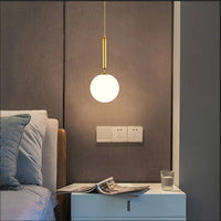 Modern LED Round Glass Ball Hanging Pendant Light - Housdecor Light Fixture