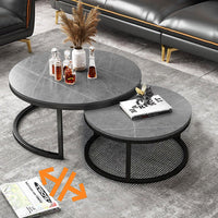 Modern Round Grey Marble Table - Housdecor Table